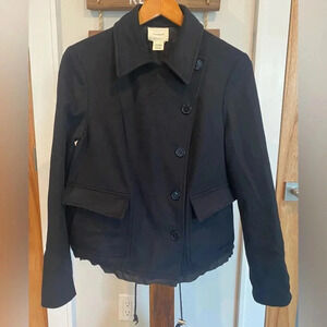 Urban Outfitters Women’s Cordelia Wool Cashmere Asymmetrical Black Coat Sz 4 EUC